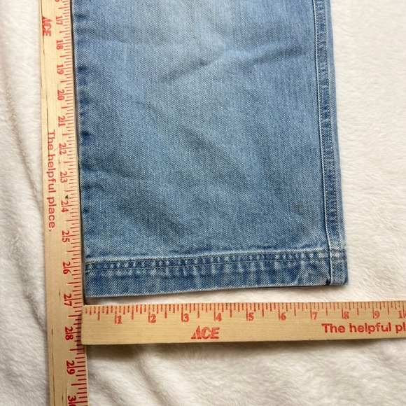 VTG Sonoma Carpenter Jean 12 Petite Cropped Denim Utility Pockets Light Wash 90s - Picture 9 of 11